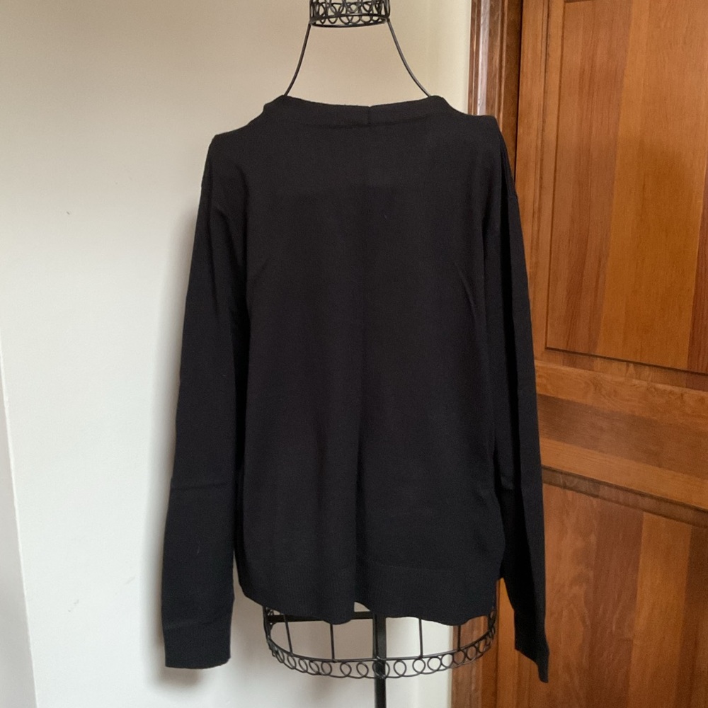 Black Floral Women's Cardigan by Aaeda - Size Medium - Picture 5 of 6